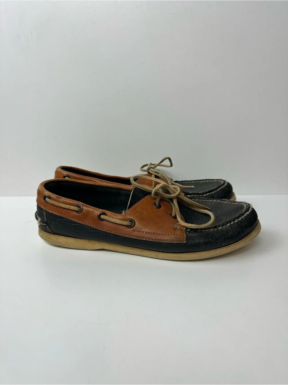 Dooney & Bourke Black and Brown Leather Men’s Boat Shoes